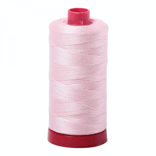 Aurifil Mako Cotton 12 Weight 2 Ply Large Spool 386 Yards 325 Meters Pale Pink