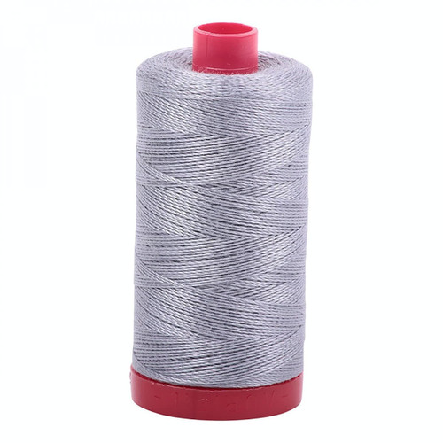 Aurifil Mako Cotton 12 Weight 2 Ply Large Spool 386 Yards 325 Meters Grey