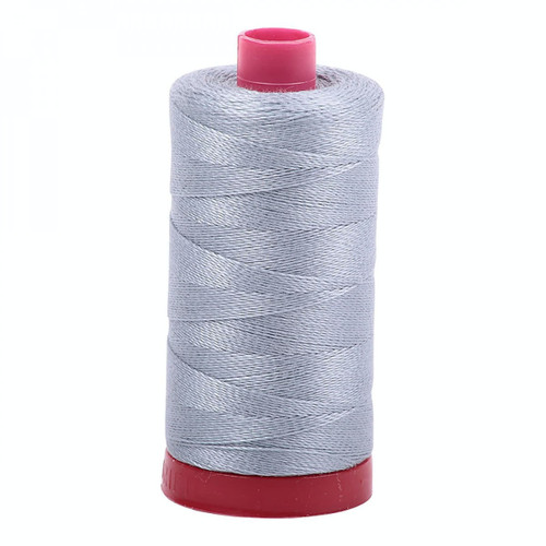Aurifil Mako Cotton 12 Weight 2 Ply Large Spool 386 Yards 325 Meters Light Blue Grey