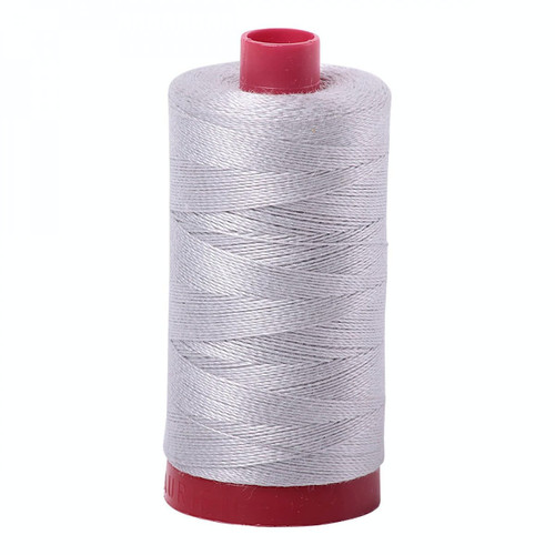 Aurifil Mako Cotton 12 Weight 2 Ply Large Spool 386 Yards 325 Meters Aluminum
