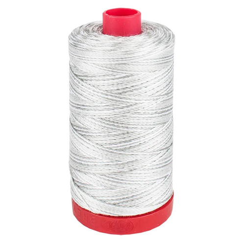 Aurifil Mako Cotton 12 Weight 2 Ply Large Spool 386 Yards 325 Meters Silver Moon