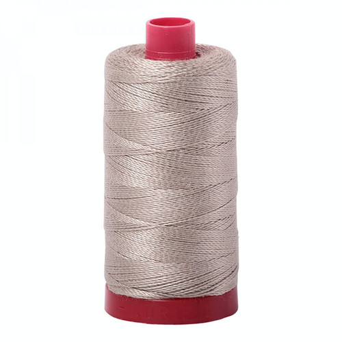 Aurifil Mako Cotton 12 Weight 2 Ply Large Spool 386 Yards 325 Meters Rope Beige