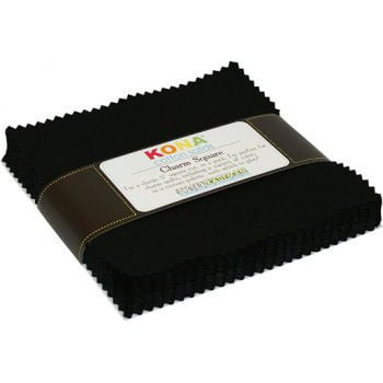 Robert Kaufman  Kona Cotton Charm Squares 41 Squares 5 x 5 Black