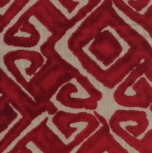 Hamilton Fabrics Nola Scarlet Cut Velvet Scarab