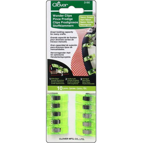 Neon Wonder Clips by Clover 10 clips per pack