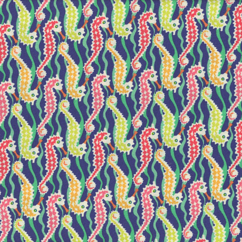 Windham Fabrics Atlantis Sally Kelly Seahorse Navy
