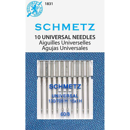 Schmetz Universal Machine Needle Size 8/ 60 Ten Needles per card