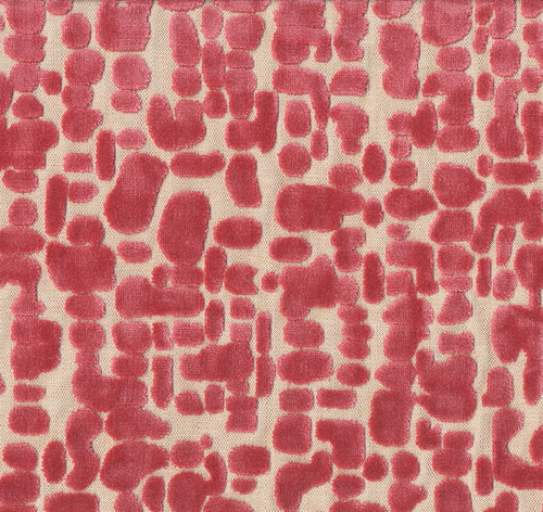 Hamilton Fabrics Asher Geranium Cut Velvet Pebbles