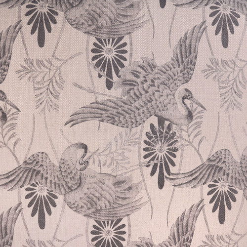Hamilton Fabrics Montague Slate Art Deco Nouveau Cranes
