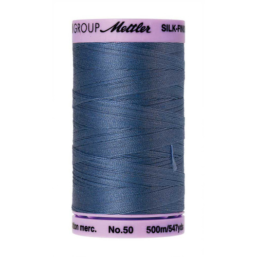 Mettler 50 Weight Silk Finish Cotton Thread  547 yards Smoky Blue