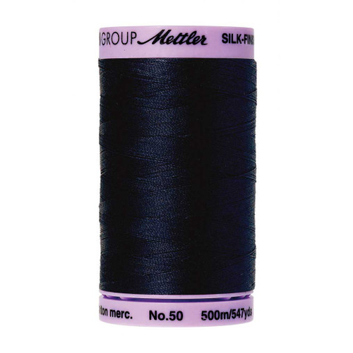 Mettler 50 Weight Silk Finish Cotton Thread  547 yards Dark Blue