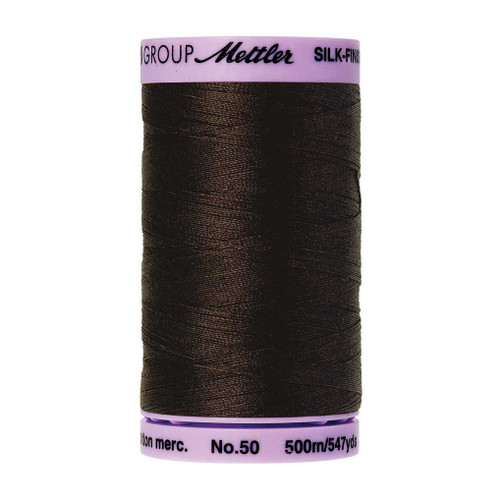 Mettler 50 Weight Silk Finish Cotton Thread  547 yards Very Dark Brown