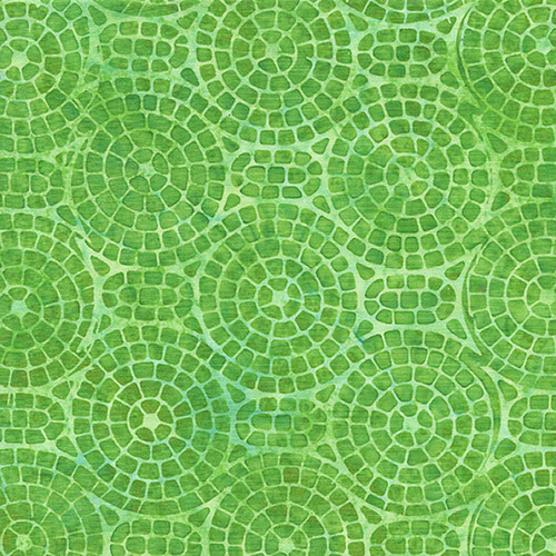 Island Batik Fabrics Bits and Pieces Circles Green Honeydew