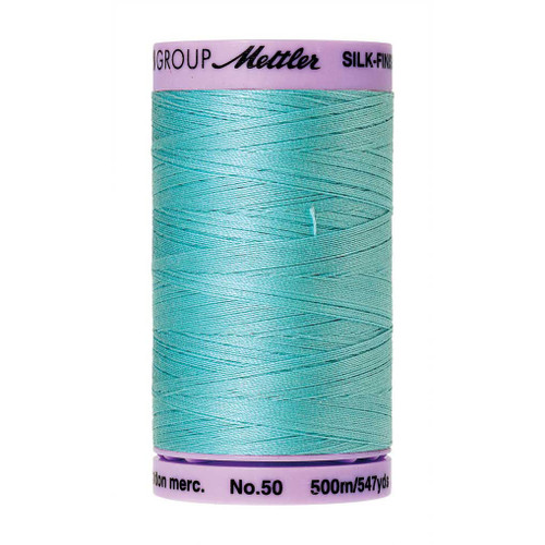Mettler 50 Weight Silk Finish Cotton Thread  547 yards Blue Curacao