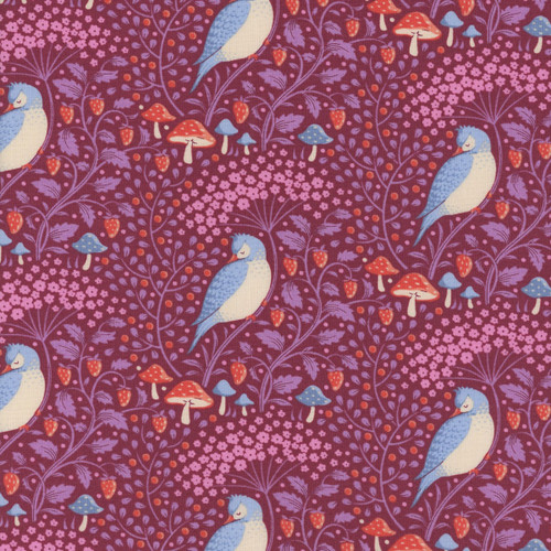 Tilda Fabrics Hibernation Sleepy Bird Plum