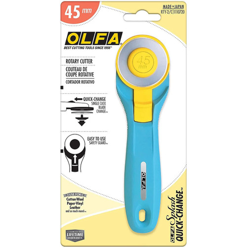 Olfa 45 mm Splash Rotary Cutter Aqua