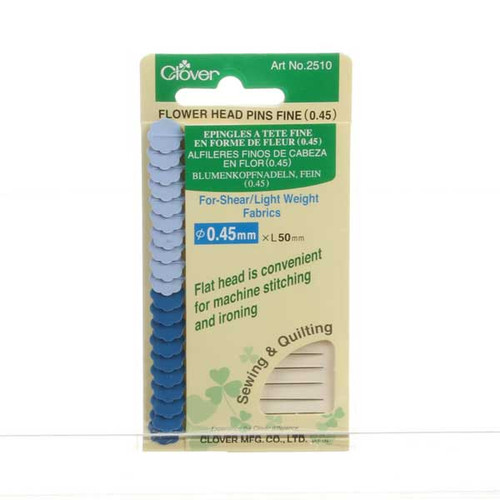 Clover Needlecraft Flower Head Fine Pin Size 32 - 2in 20ct 2 colors