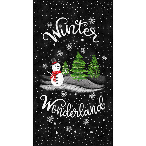 Timeless Treasures Fabrics Winter Wonderland Winter Wonderland Panel Black