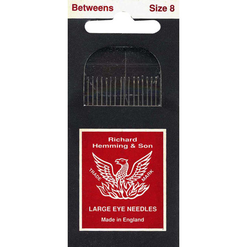 Colonial Needle Co Richard Hemming Between / Quilting Needles Size 8 20ct