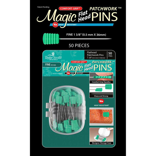Magic Pins Flat Head Patchwork Quilting Pins Fine 50 Count