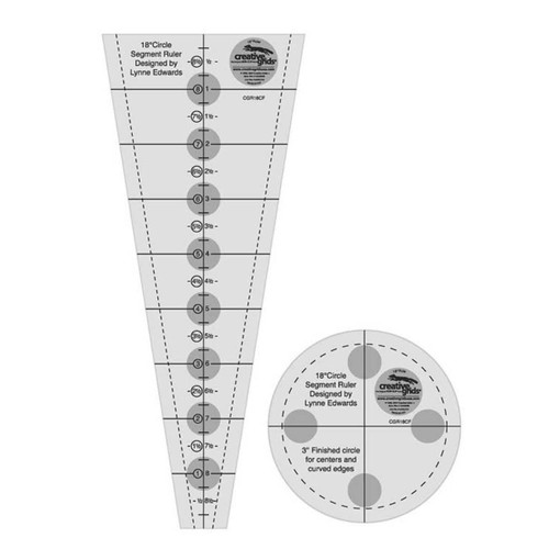 Creative Grids Quilt Ruler 3.5 Inch 18 Degree Dresden Plate Ruler
