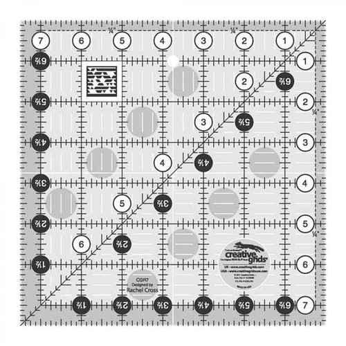 Creative Grids Quilt Ruler 7.5 Inch by 7.5 Inch Square