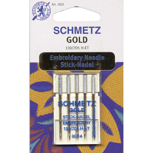 Schmetz Schmetz Gold Titanium Embroidery Machine Needle Size 14/90 5ct