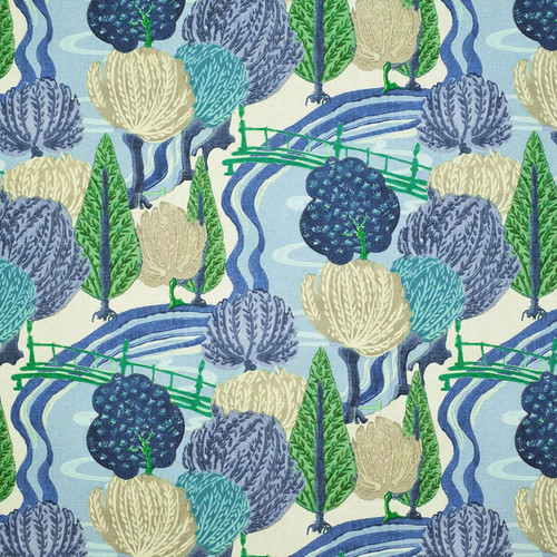 P Kaufmann Fabrics Parterre Garden Blue Sky Park Scenic