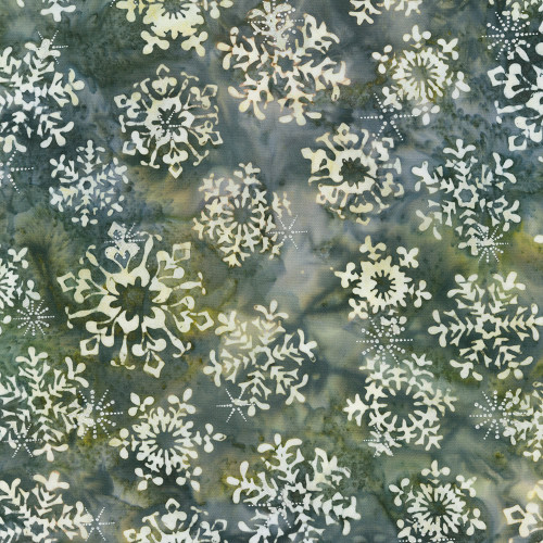 Robert Kaufman Fabrics Winter Wonderland Artisan Batiks Various Snowflakes Otter