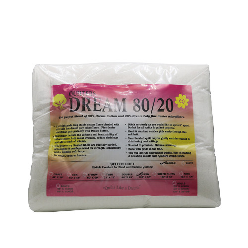 Quilters Dream Blend Natural 80 Cotton 20 Poly Queen Batting