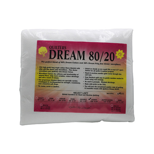 Quilters Dream Blend White 80 Cotton 20 Poly Queen Batting