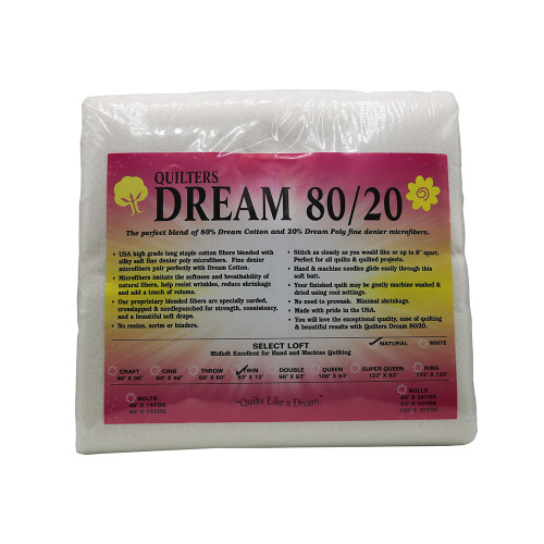 Quilters Dream Blend Natural 80 Cotton 20 Poly Twin Batting