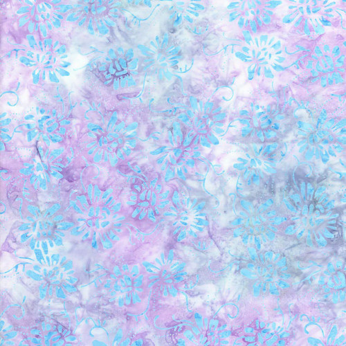 Timeless Treasures Fabrics Mariposa Tonga Batiks Cute Medium Flowers Lilac