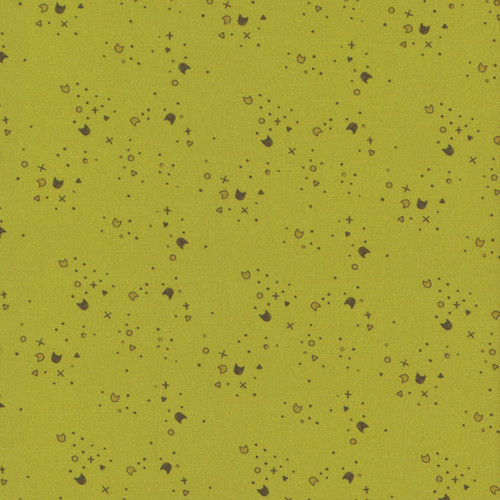 Dear Stella Fabrics Kitty Litter by Pammie Jane Kitty Litter Blender Avocado