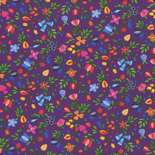 Elizabeths Studio Fabrics Pride Small Floral Purple