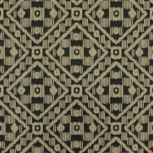 Covington Fabrics Block Island Cabana Black Tan Woven Tile Polypropylene Outdoor