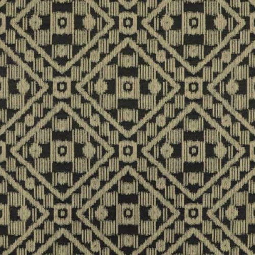 Covington Fabrics Block Island Cabana Black Tan Woven Tile Polypropylene Outdoor