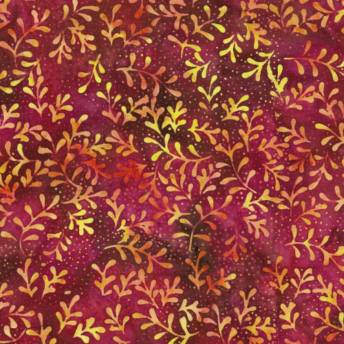 Island Batik Fabrics Blushing Garden SP 23 Sprig Pink Pomegranate