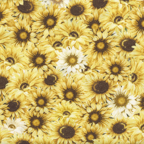 Timeless Treasures Fabrics Honey Bee Farm Packed Sunflowers And Daysis Yellow
