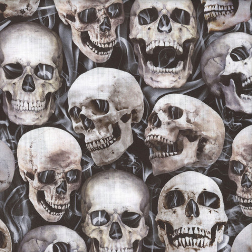 Timeless Treasures Fabrics Smile Skulls Black