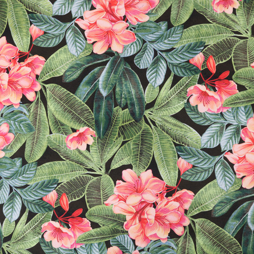 Tommy Bahama Fabrics Darwin Flora Noir Hibiscus Flowers Palm Leaves