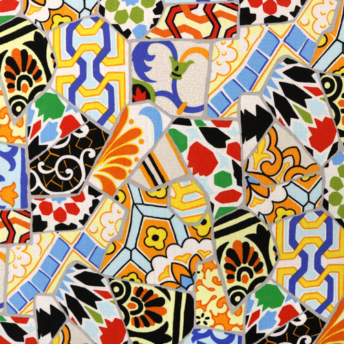 Covington Fabrics Talavera Mardi Gras Pottery Shards Mosaic