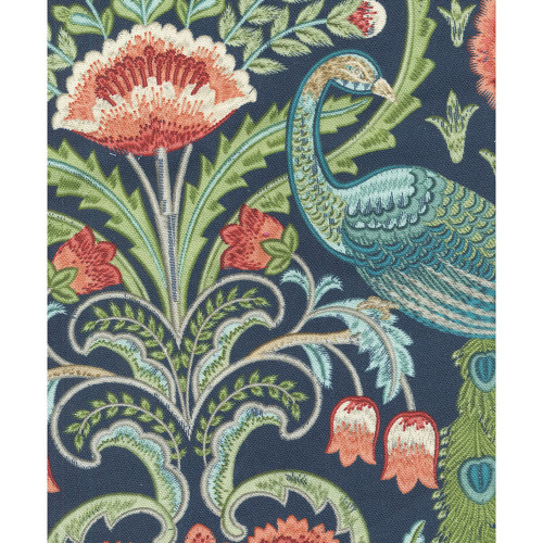 Covington Fabrics Winthrop Sapphire Mughal Peacock Gazelle Deer