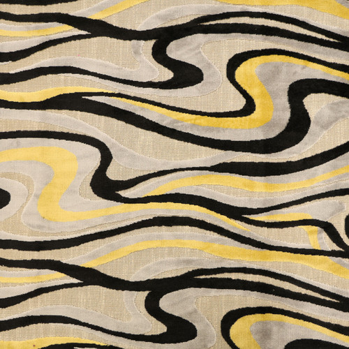 Covington Fabrics Sway Pyrite Fluid Lines Cut Velvet