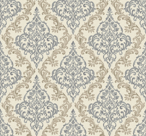 Magnolia Home Fashions Anna Yacht Pewter Fret Damask