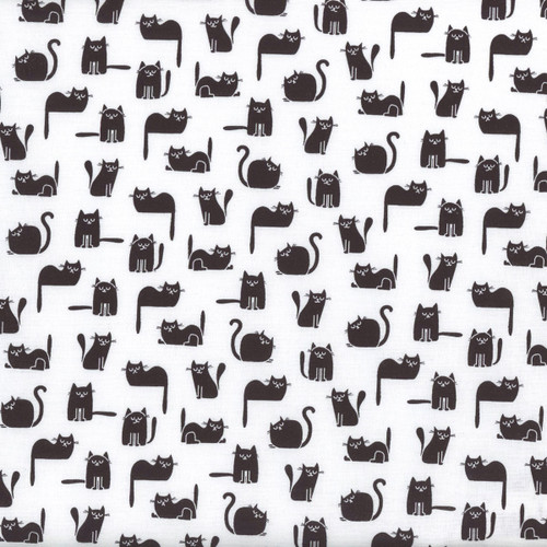 Timeless Treasures Fabrics Feeline Good! Tossed Black Cats