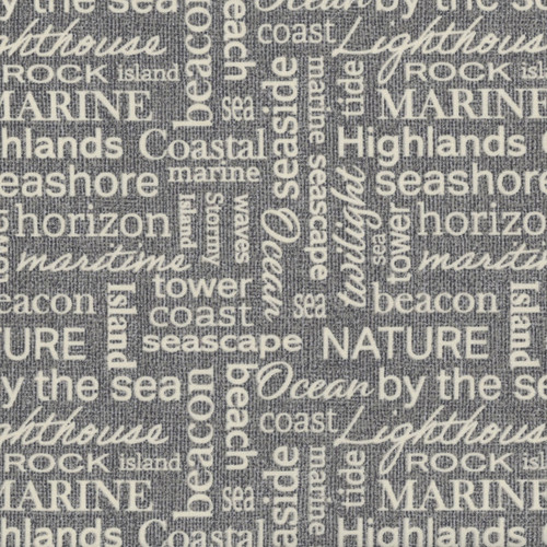 Benartex Fabrics Burlap Coastal Words Grey