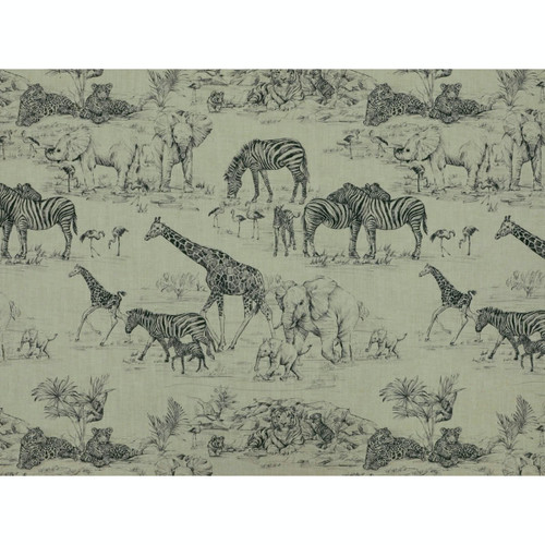 Covington Fabrics Jungle Love Graphite Safari Animals on the Savannah