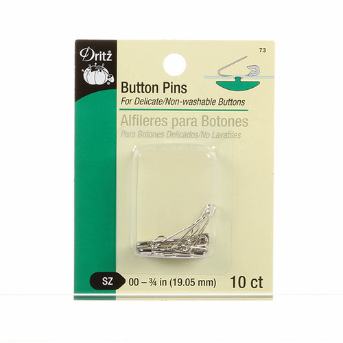 Dritz Button Pin Back Nickel Plated