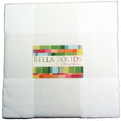 Moda Fabrics Bella Solid Layer Cake Ten Inch Squares 40 pc White
